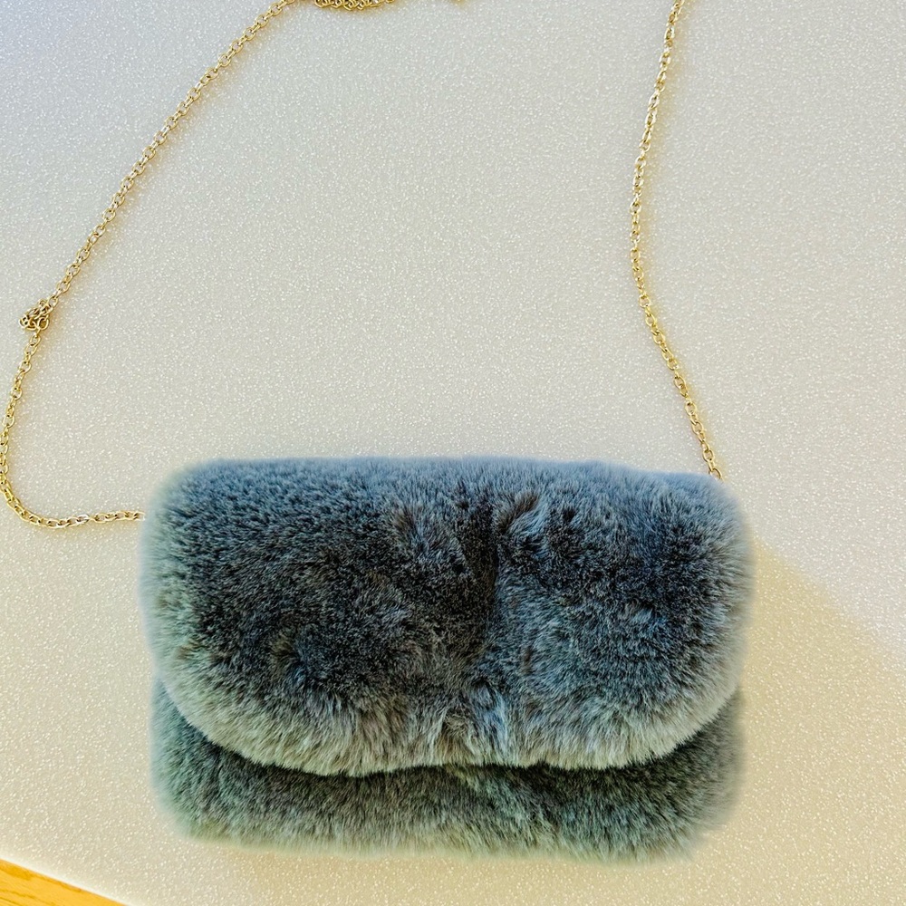 Faux Fur Clutch Purse /Chain